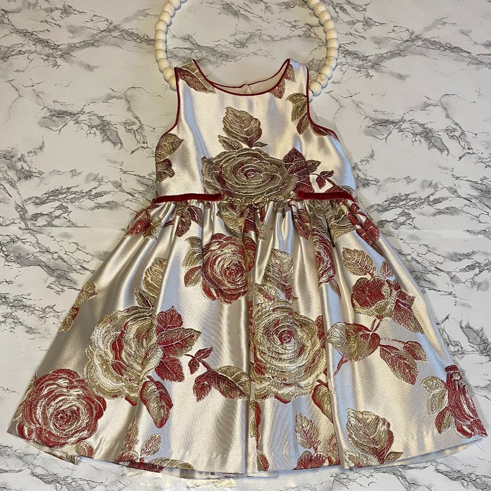 Pippa & Julie 2T Champagne and Burgundy Dress